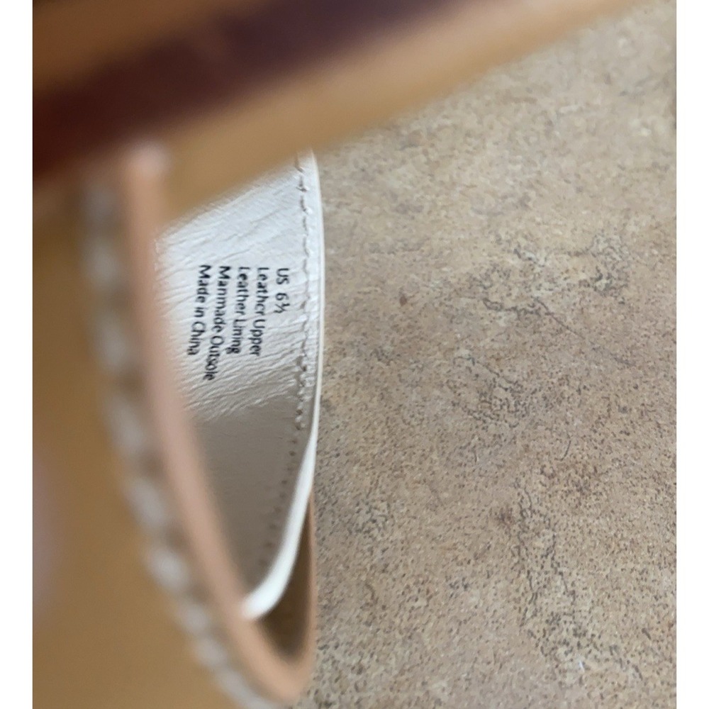 New Tuckernuck Muse Cognac White Leather Slide Flat Sandals Size 6.5, $165 - Picture 2 of 8